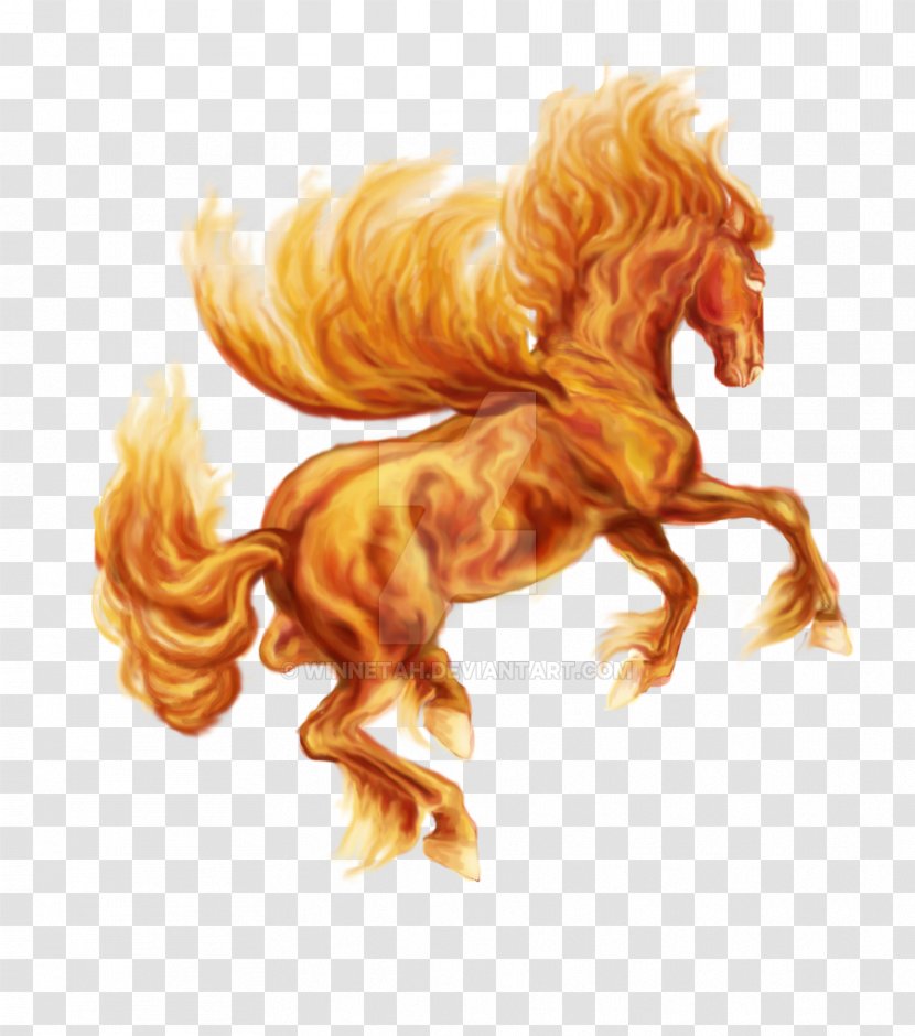 Horse Pegasus Unicorn Fire Drawing - Flying Horses Transparent PNG
