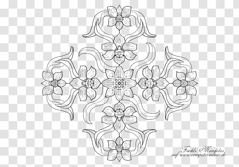 Symmetry Line Art Sketch - Black And White Transparent PNG