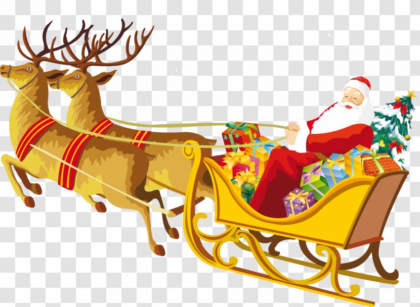 Santa Claus - Christmas Eve - Deer Transparent PNG