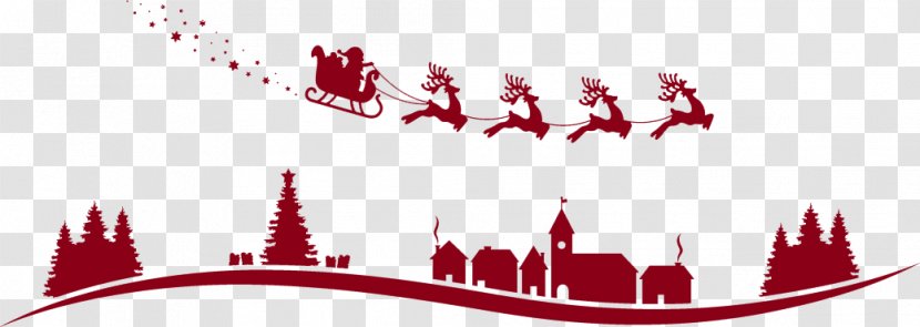 Santa Claus Reindeer Sled Vector Graphics Christmas Day - Royaltyfree - Flying Sleigh Transparent PNG