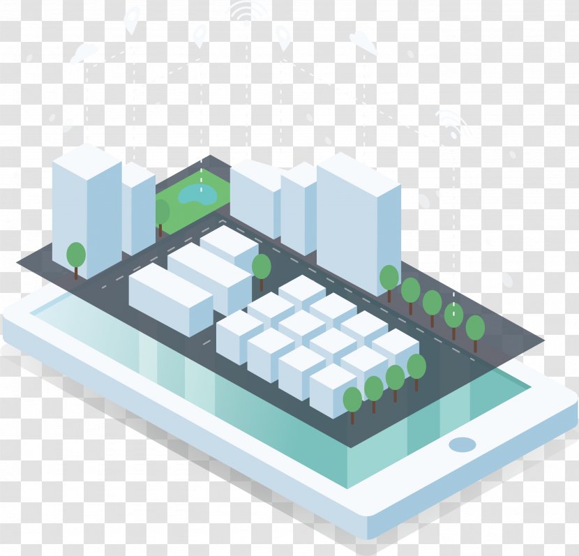 Isometric Projection Download Illustration - City - Phone Model On The Transparent PNG