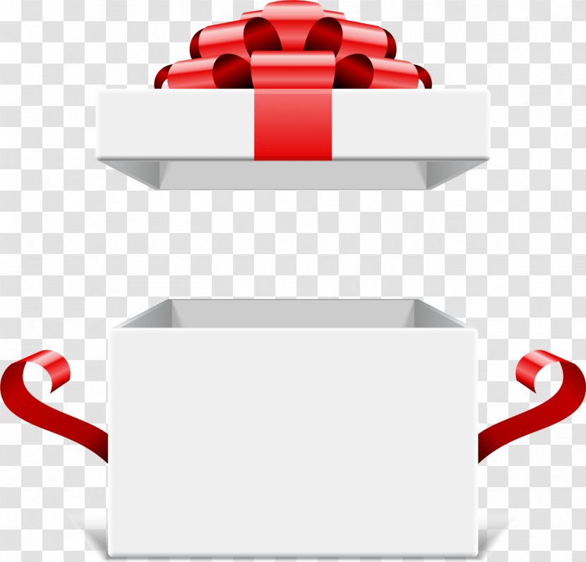 Decorative Box Gift Ribbon - Christmas - White Simple Transparent PNG