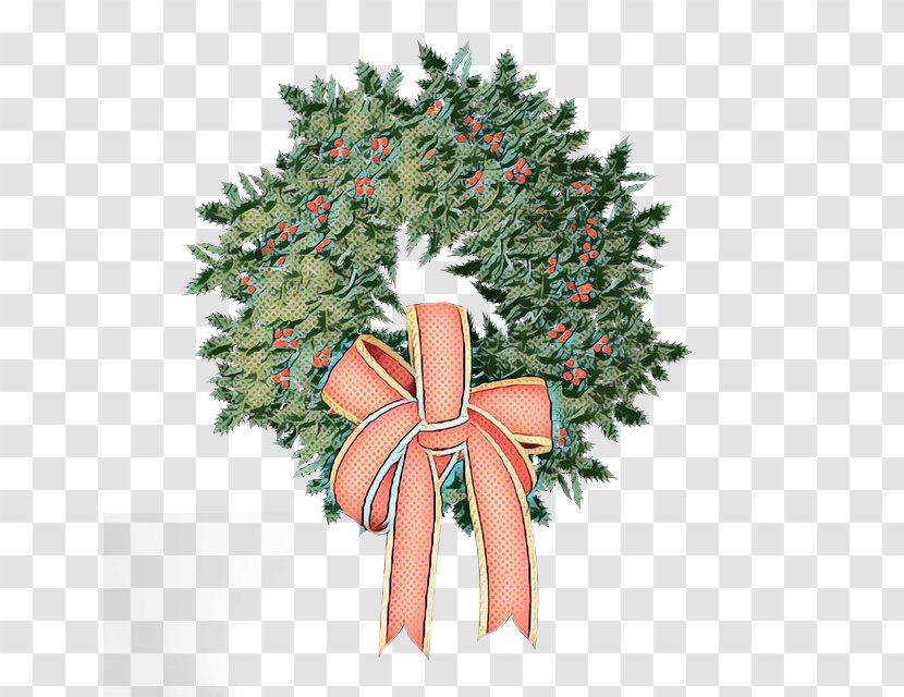 Christmas Tree Ribbon - Flower - Evergreen Conifer Transparent PNG