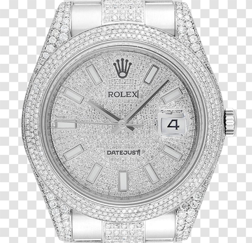 Rolex Datejust Watch Strap Diamond - Silver - Metal Bezel Transparent PNG