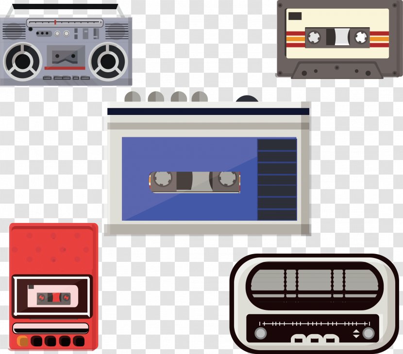 Tape Recorder Compact Cassette Magnetic - Sound - Vector Radio Transparent PNG