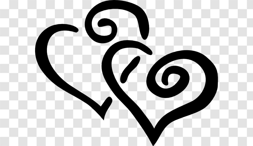 Heart Valentines Day Clip Art - Symbol - Black And White Clipart Transparent PNG