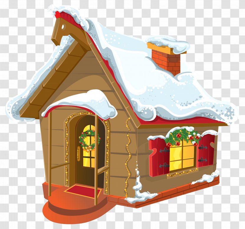 Gingerbread House Santa Claus Christmas Clip Art - Winter - Swan Cliparts Transparent PNG