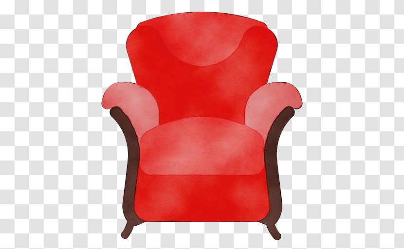 Watercolor Cartoon - Red - Club Chair Pink Transparent PNG