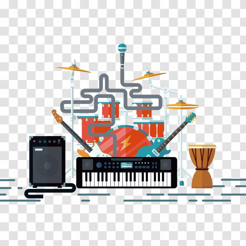 Drums Euclidean Vector - Poster - Keyboard And Guitar Transparent PNG