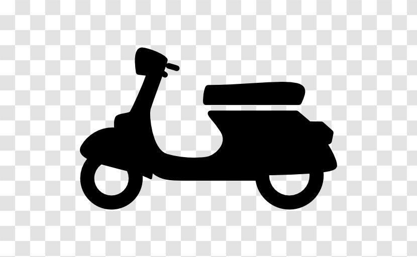 Scooter Motorcycle Vespa Moped - Black And White Transparent PNG