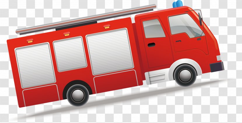 Fire Engine Car - Commercial Vehicle - Police Vector Design Decoration Transparent PNG