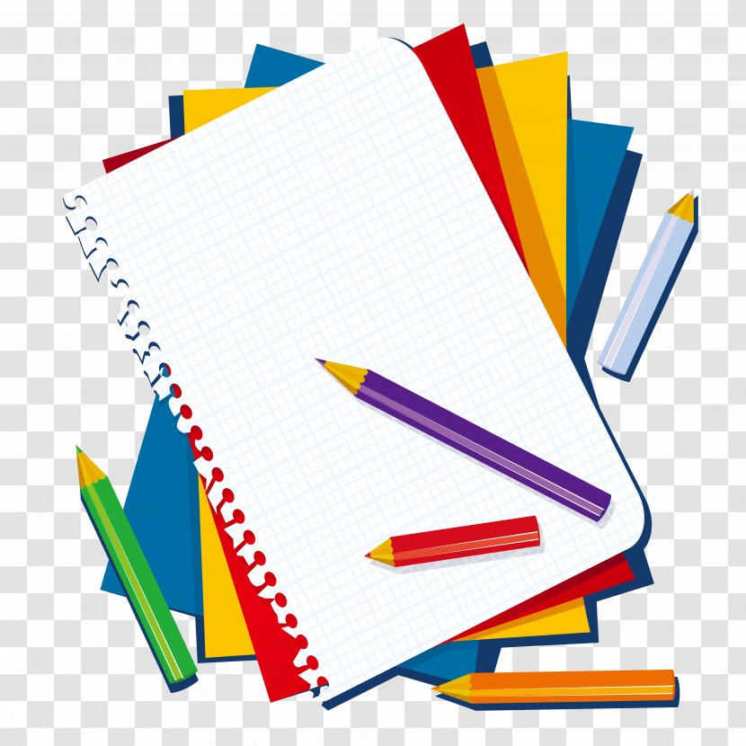 Colored Pencil Book Clip Art - Material - Notebook Transparent PNG