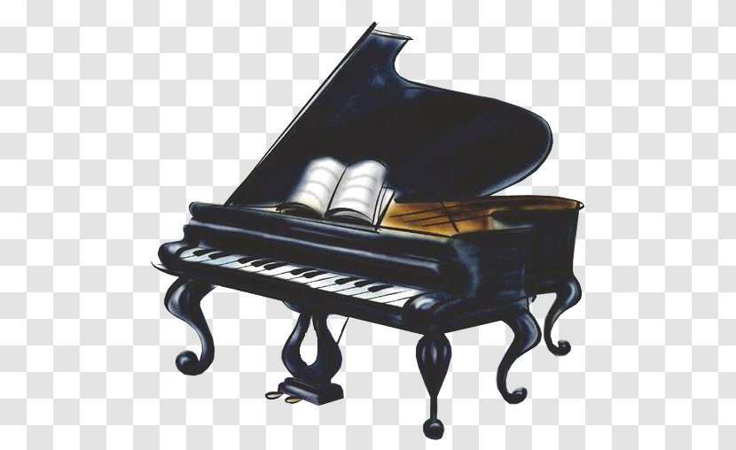 Piano Clip Art - Watercolor - A Transparent PNG