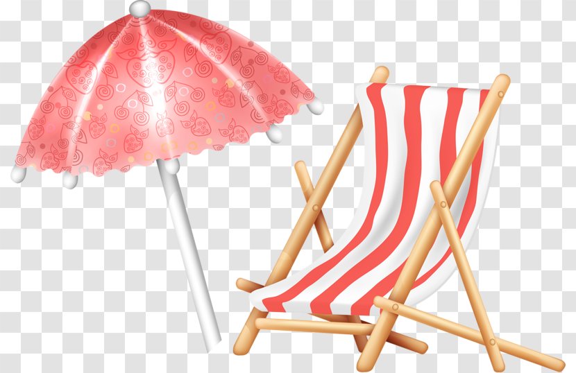 Deckchair Drawing Clip Art - Peach - Chair Parasol Transparent PNG