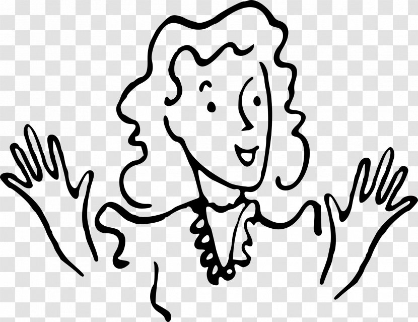 Drawing Line Art Clip - Cartoon - Happy Woman Transparent PNG