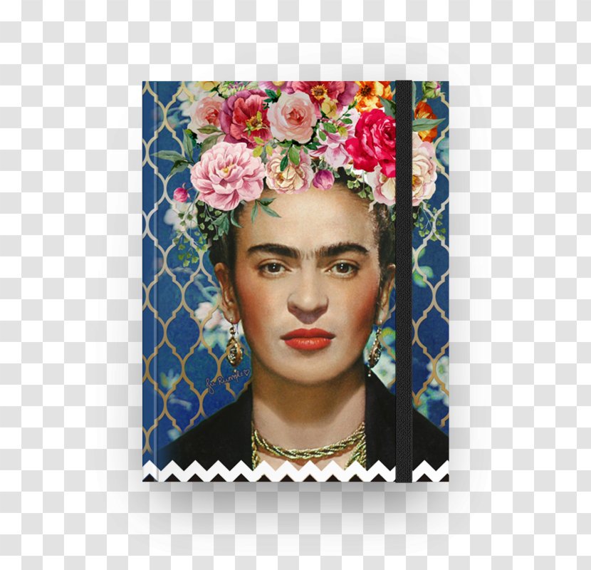 Frida Kahlo Floral Design Self-Portrait With Thorn Necklace And Hummingbird Art Painting - Female Transparent PNG