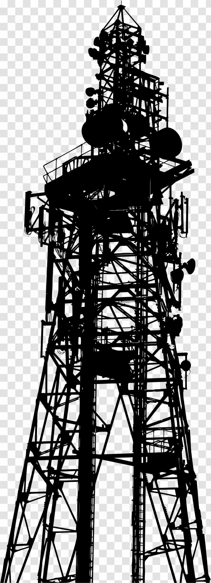 Telecommunications Tower Silhouette Clip Art - Tree - Wireless Transparent PNG
