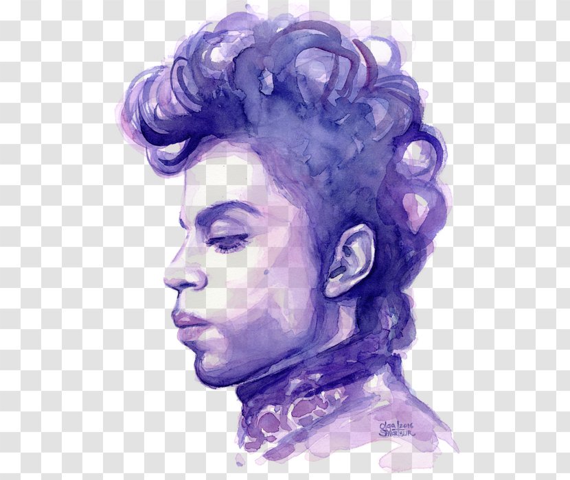 Prince Watercolor Painting Portrait Purple Rain Transparent PNG