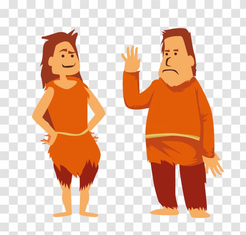 Stone Age Ice Caveman - Orange - Ancient Human Transparent PNG