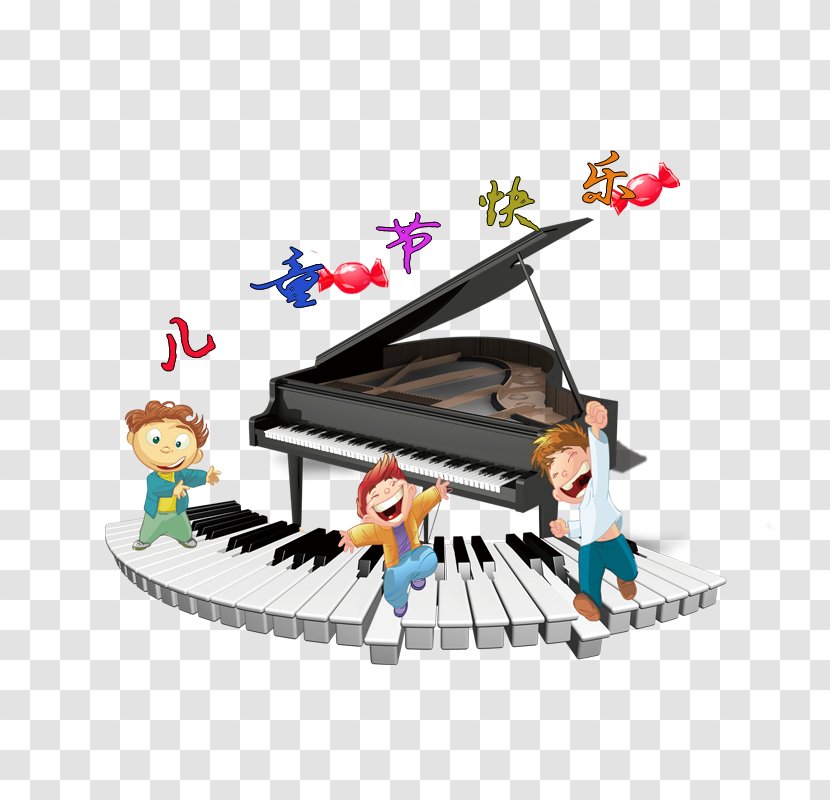Musical Keyboard Cartoon Poster - Frame - Happy Children's Day! Transparent PNG