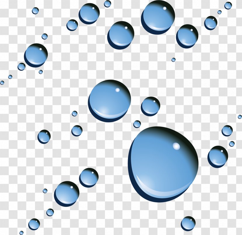 Blue Drop Download - Text - Crystal Simple Water Droplets Transparent PNG
