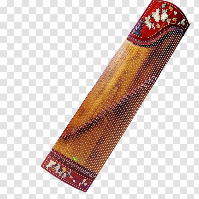 Guzheng Musical Instrument - Silhouette - Decorative Pattern Elements Transparent PNG