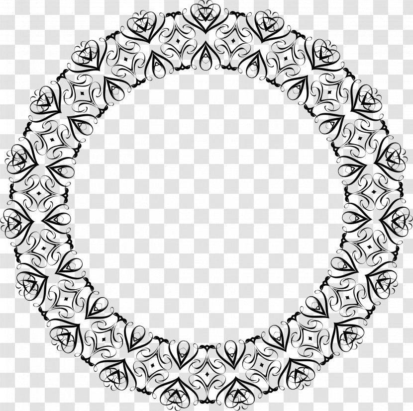 Celtic Knot Circle Braid Clip Art - Black And White - Abstract Border Transparent PNG
