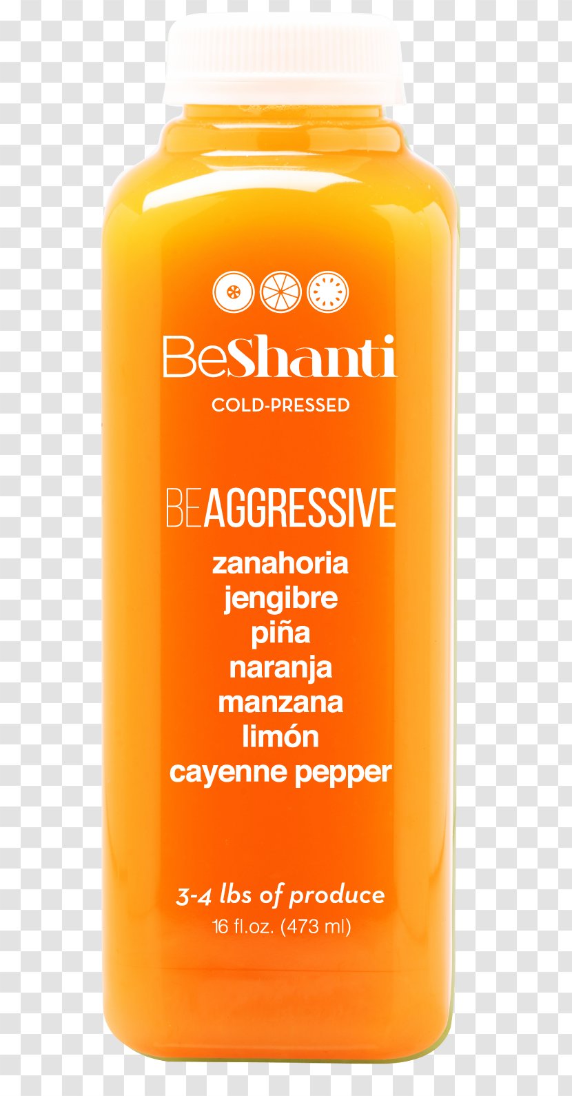 Orange Drink Juice BeShanti Cold-pressed - Toxin Transparent PNG