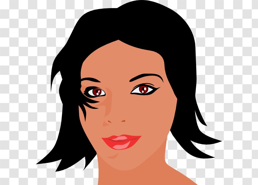 Clip Art Women Woman Face Smiley - Silhouette - Black Transparent PNG