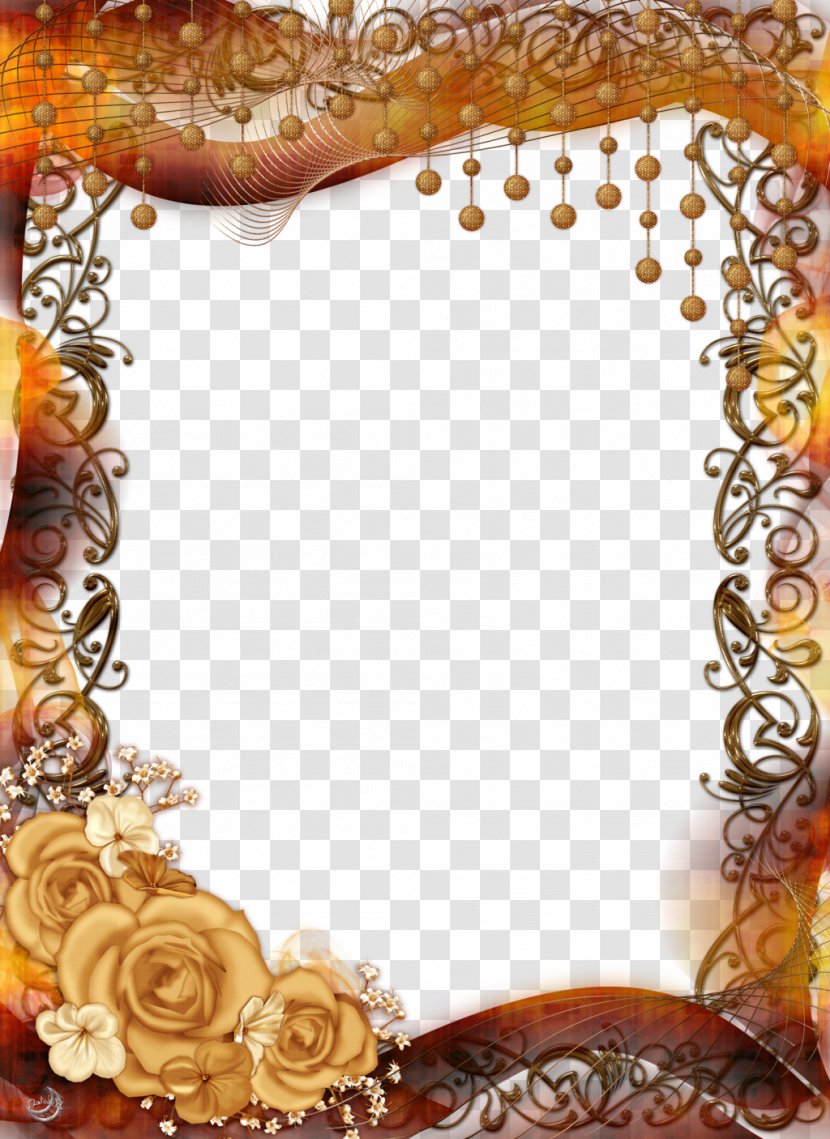 Picture Frame Wallpaper - Iphone - Gold Flower Pic Transparent PNG