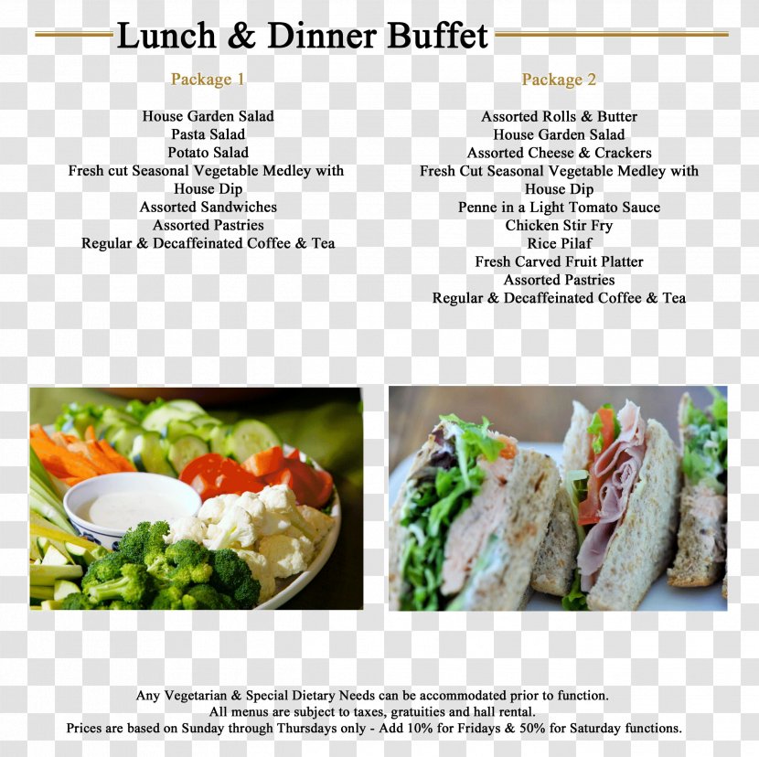 Buffet LIUNA Station Lunch Dish Dinner - Menu Transparent PNG