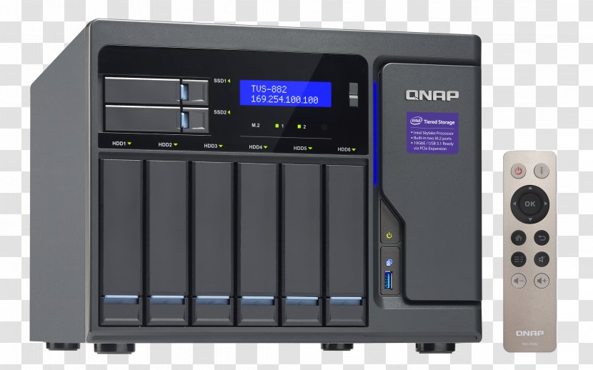 Network Storage Systems Serial ATA QNAP TVS-882 6-Bay Diskless NAS Server - Electronic Instrument - SATA 6Gb/s Attached Enclosure With Intel I5 Processor, 16 GB RAM And 450 W Power Supply Unit TVS-682-I3-8G 6 Bay NASOthers Transparent PNG