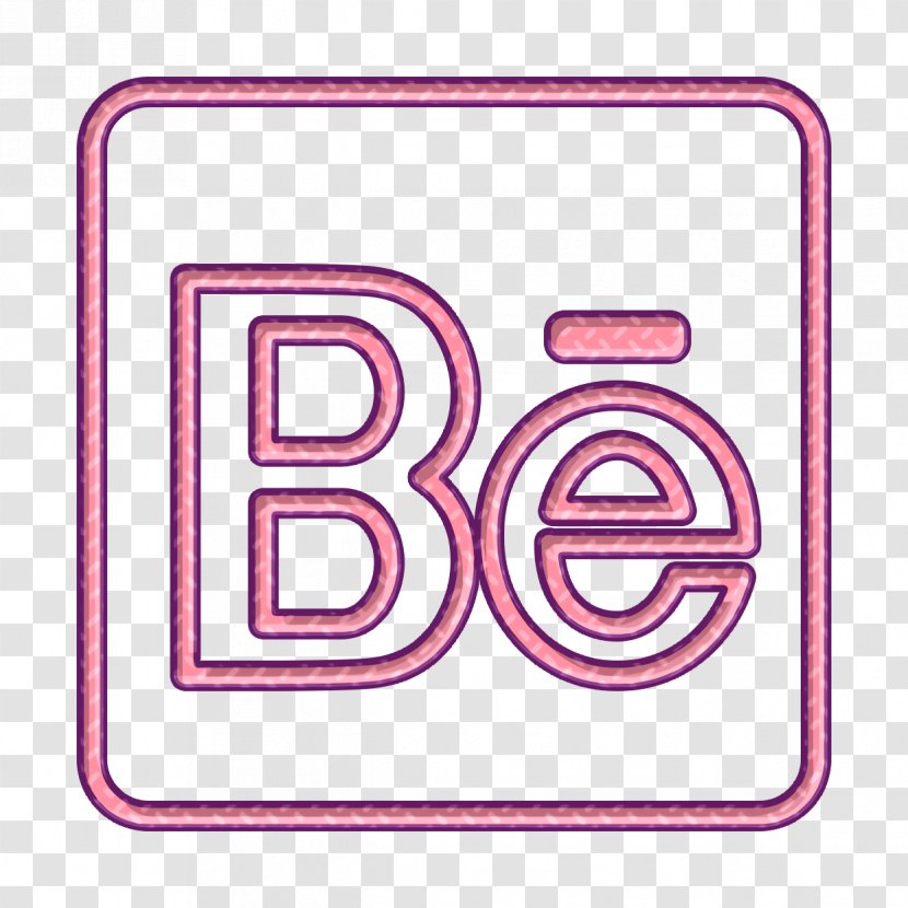 Behance Icon Logo Portfolio - Social Media - Rectangle Pink Transparent PNG