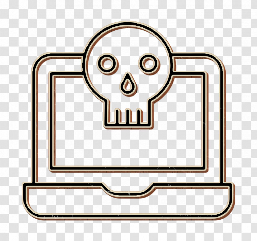 Skull Icon Laptop Icon Cyber Icon Transparent PNG