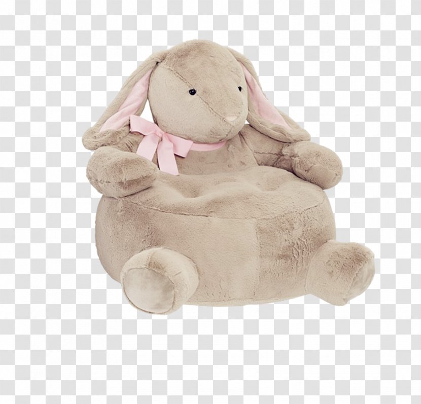 Plush Lop Chair Stuffed Toy Furniture - Beige - Cute Bunny Transparent PNG