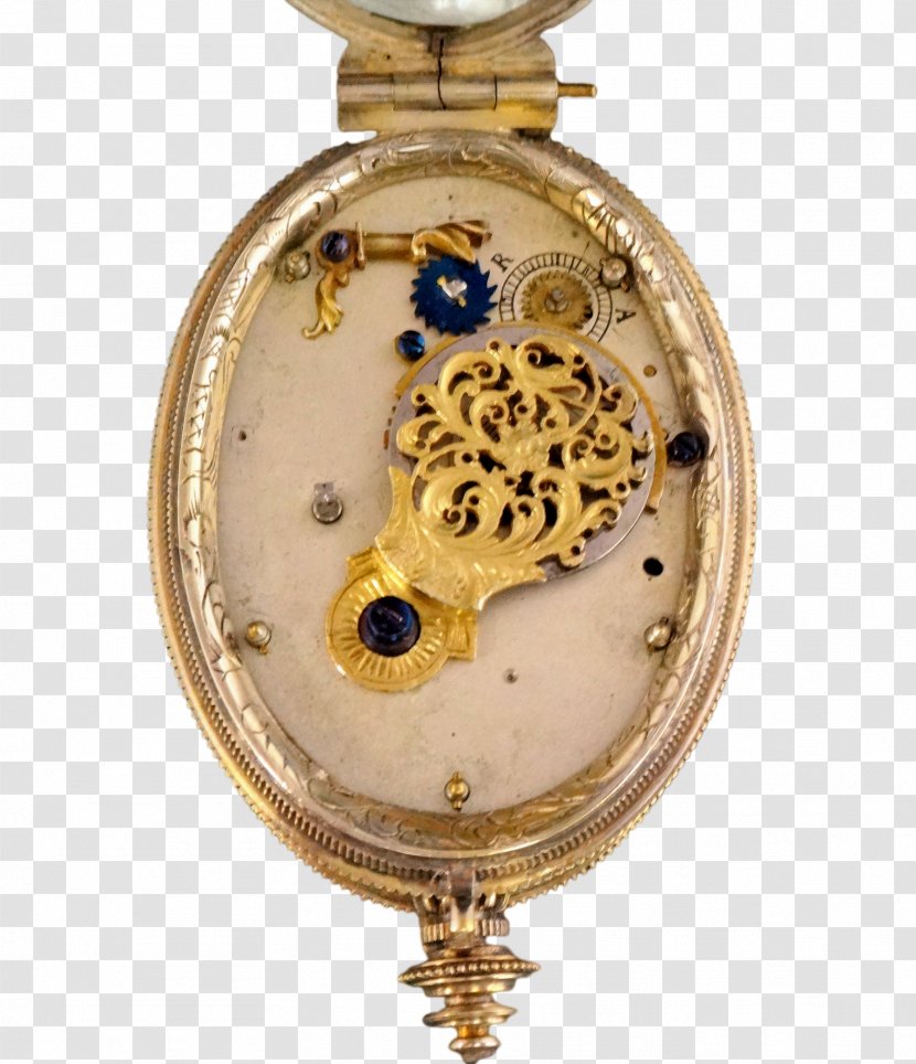 01504 Gold Antique Locket Clock Transparent PNG