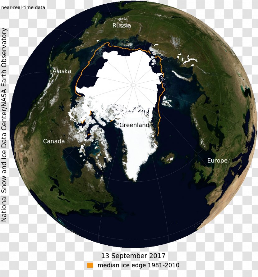 Arctic Ocean Ice Pack National Snow And Data Center Measurement Of Sea - Planet Transparent PNG