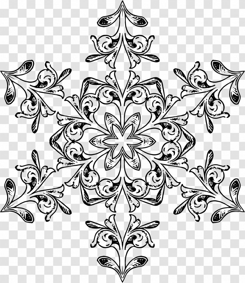 Flower Floral Design Clip Art - Black And White - Ornamental Plum Blossom Transparent PNG