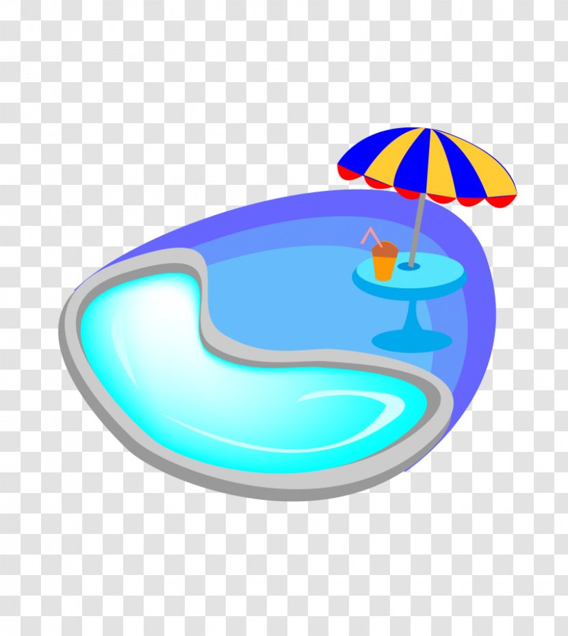 Swimming Pool Cartoon - Area - Blue Transparent PNG