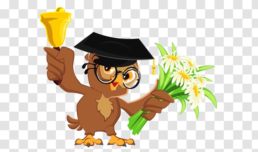 School Bell Clip Art - Owl Graduation Transparent PNG