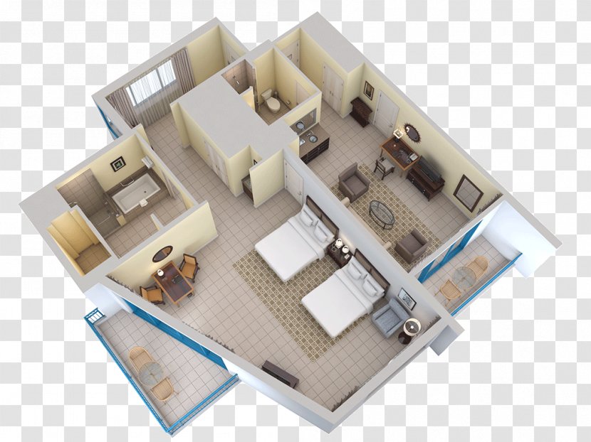 Hilton Barbados Resort Floor Plan Suite House Room - Dining Transparent PNG