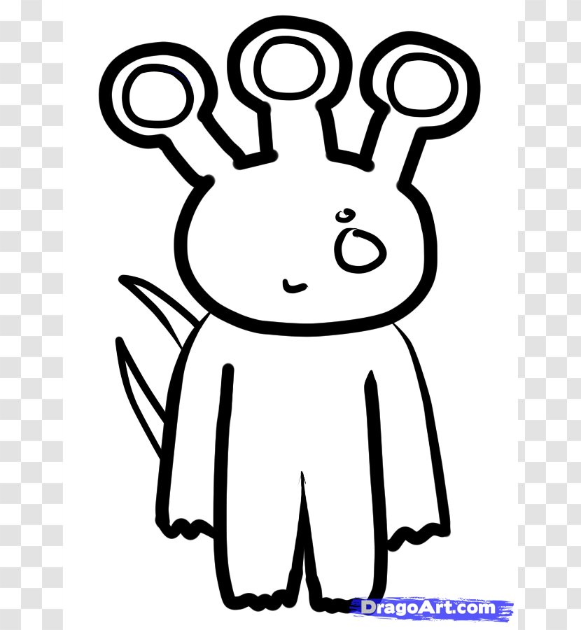 Alien Drawing Extraterrestrial Life Clip Art - Monochrome - Pictures Of Aliens For Kids Transparent PNG