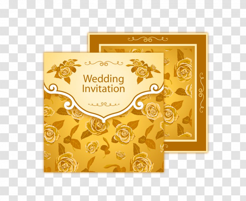 Wedding Invitation Euclidean Vector Convite - Gold Honor Certificate Award Transparent PNG