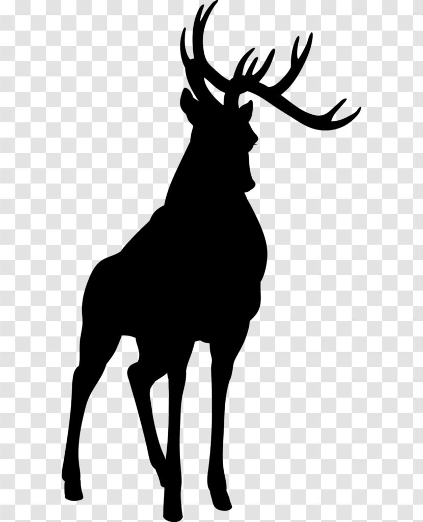 Clip Art Reindeer Silhouette - Wildlife - Moose Transparent PNG