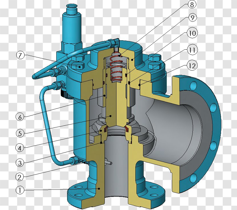 Pilot-operated Relief Valve Pipe Compressor - Transformer - Engineering Transparent PNG