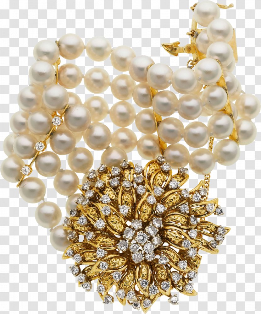 Pearl Bracelet Necklace Jewellery Clip Art - Megabyte - Gold Transparent PNG
