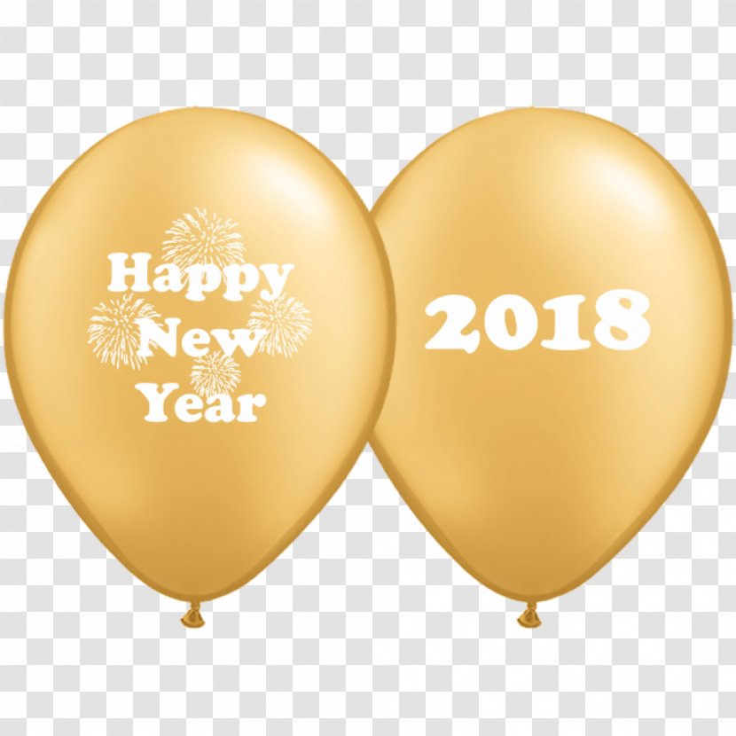 Toy Balloon Silvester 2018 New Year's Eve Gold - Metallic Color Transparent PNG