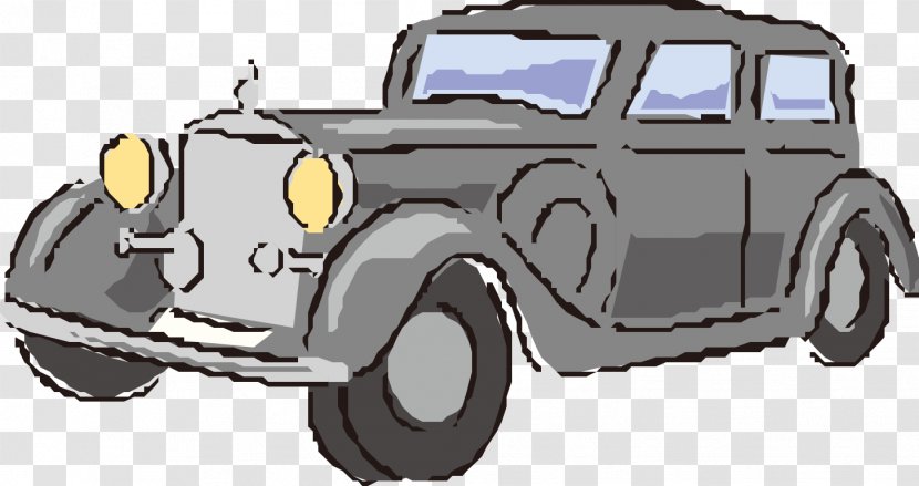 Vintage Car Drawing - Classic - Cartoon Cars Painted Gray Transparent PNG
