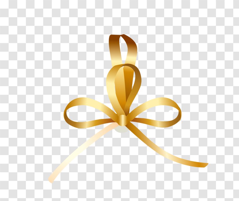 Butterfly Ribbon Knot - Golden With Transparent PNG