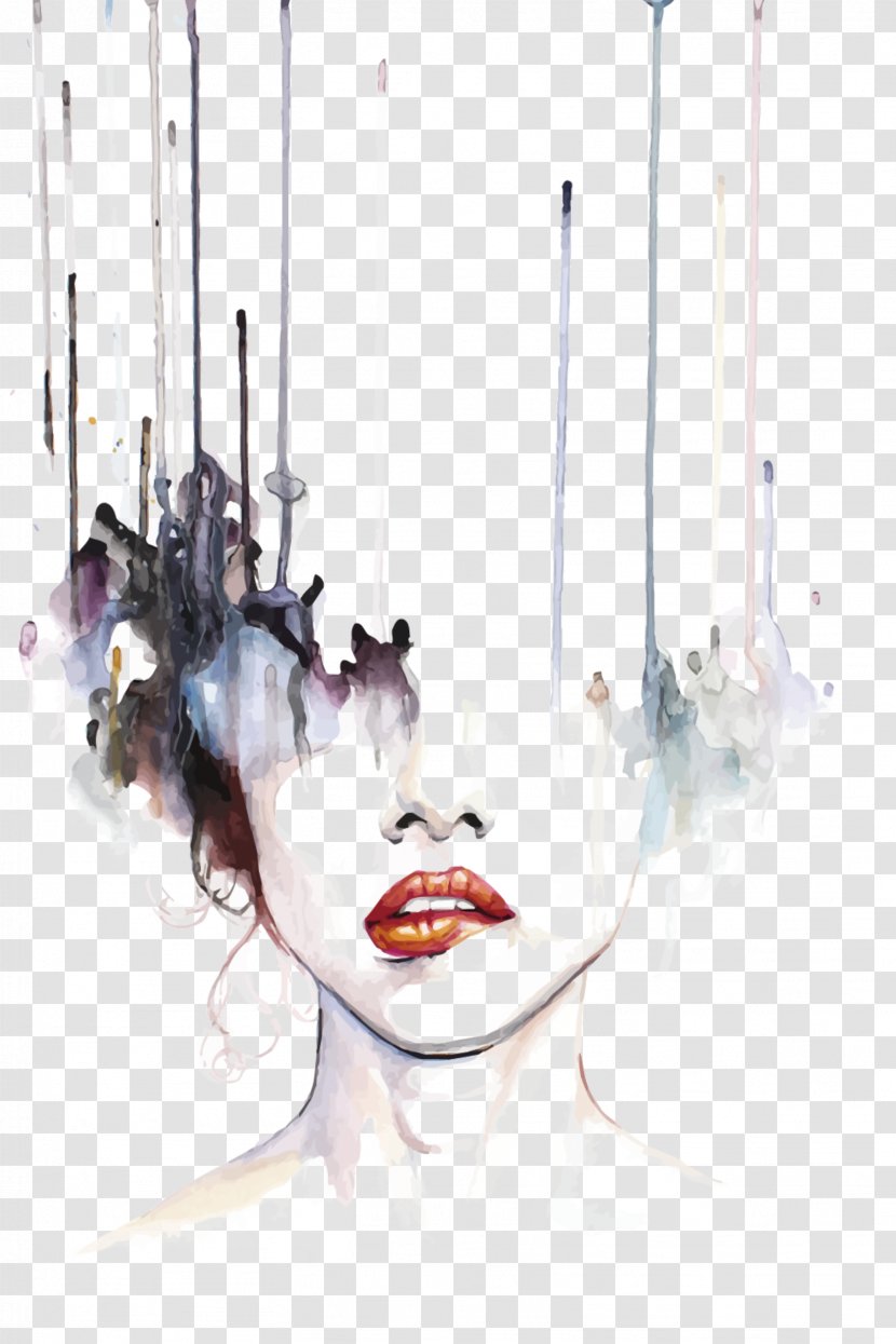Watercolor: Paintings Of Contemporary Artists Watercolor Painting Drawing - Head Transparent PNG